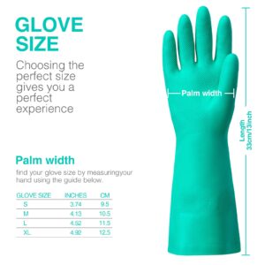 ThxToms Chemical Resistant Nitrile Gloves, Resist Household Acid, Alkali, Solvent and Oil, Latex Rubber Free, 1 Pair Small