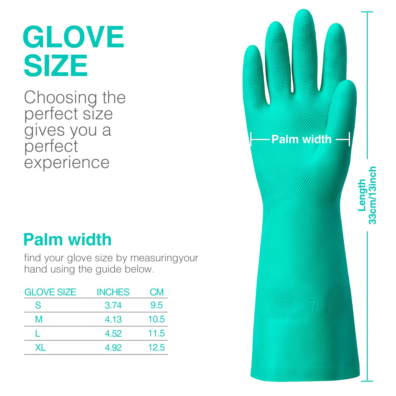 ThxToms Chemical Resistant Nitrile Gloves, Resist Household Acid, Alkali, Solvent and Oil, Latex Rubber Free, 1 Pair Small