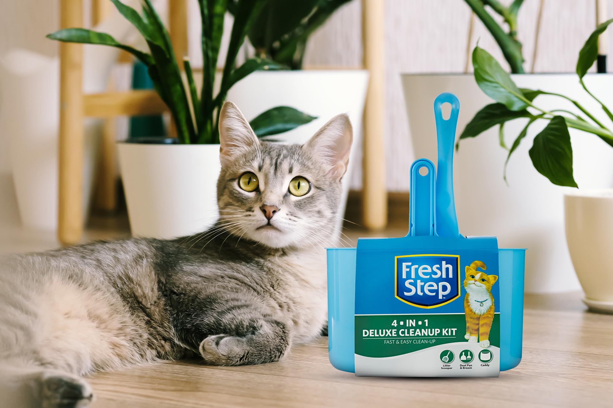 Fresh Step Starter Kit for Cats | Cat Litter Cleanup Kit with Everything Pet Parents Need for Cat and Kitten Cleanup| Cat Litter Box Deluxe Cleanup Kit