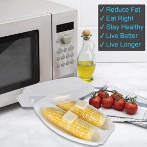 Home-X Microwave Corn Steamer with Lid - BPA-Free, Dishwasher Safe, Airtight Lid Corn on the Cob Microwave Steamer for Delicious and Perfectly Cooked Corn on the Cob in Minutes