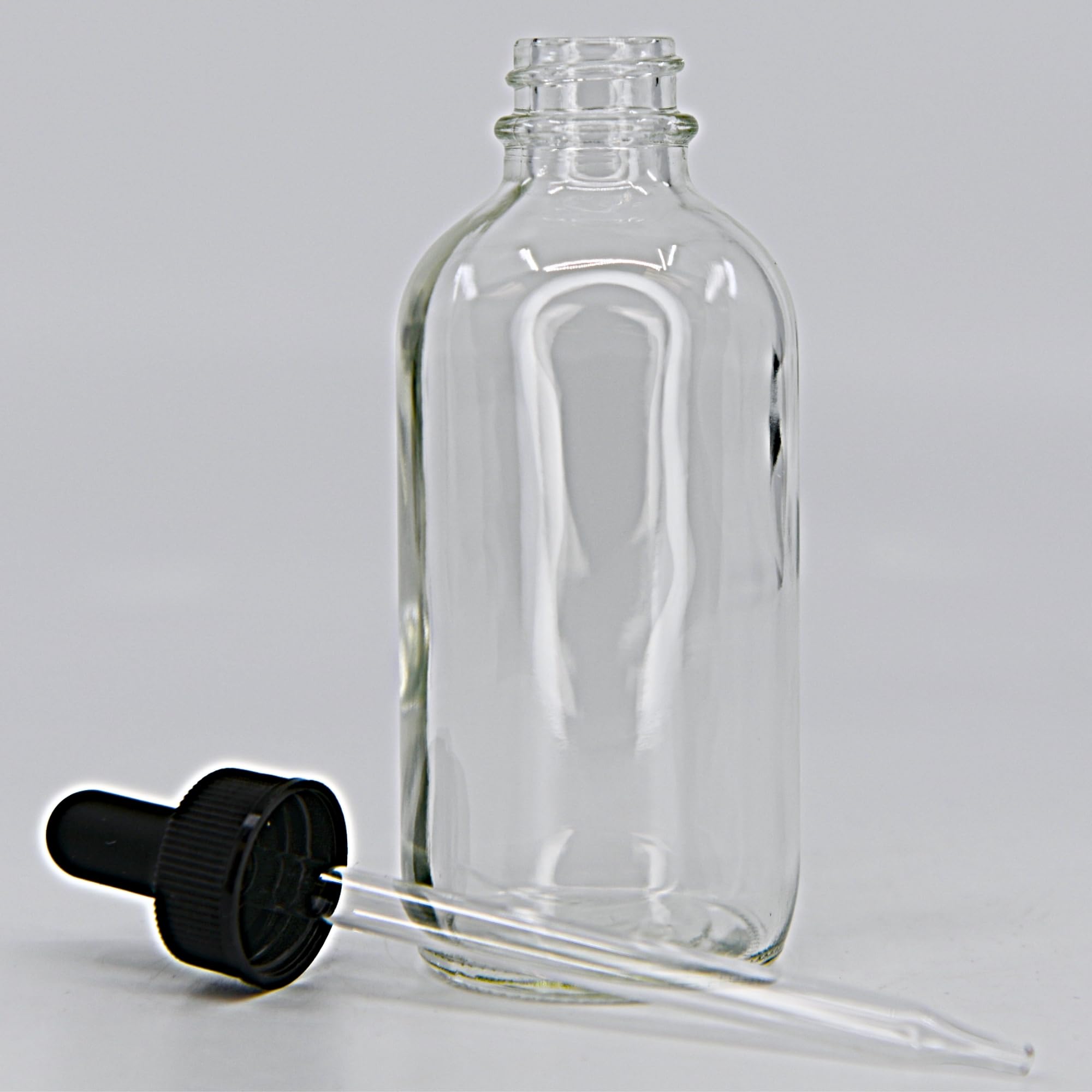 Eisco - Dropping Bottle 100ml (3.3oz) - Glass Dropper Bottle with Screw Cap & Rubber Bulb - Transparent Soda Glass Bottle, Small Glass Bottles with Dropper for Lab Work, Eye Dropper, Oil Drop Bottle