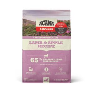 acana singles limited ingredient dry dog food, lamb & apple, biologically appropriate & grain free