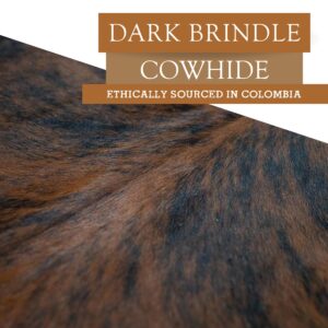 Sunshine Cowhides 100% Genuine Dark Brindle Cowhide Rug - Modern Style Animal Skin Rug & Floor Carpet for Living Room, Bedroom, Kitchen & More - Large (6x6-7ft)