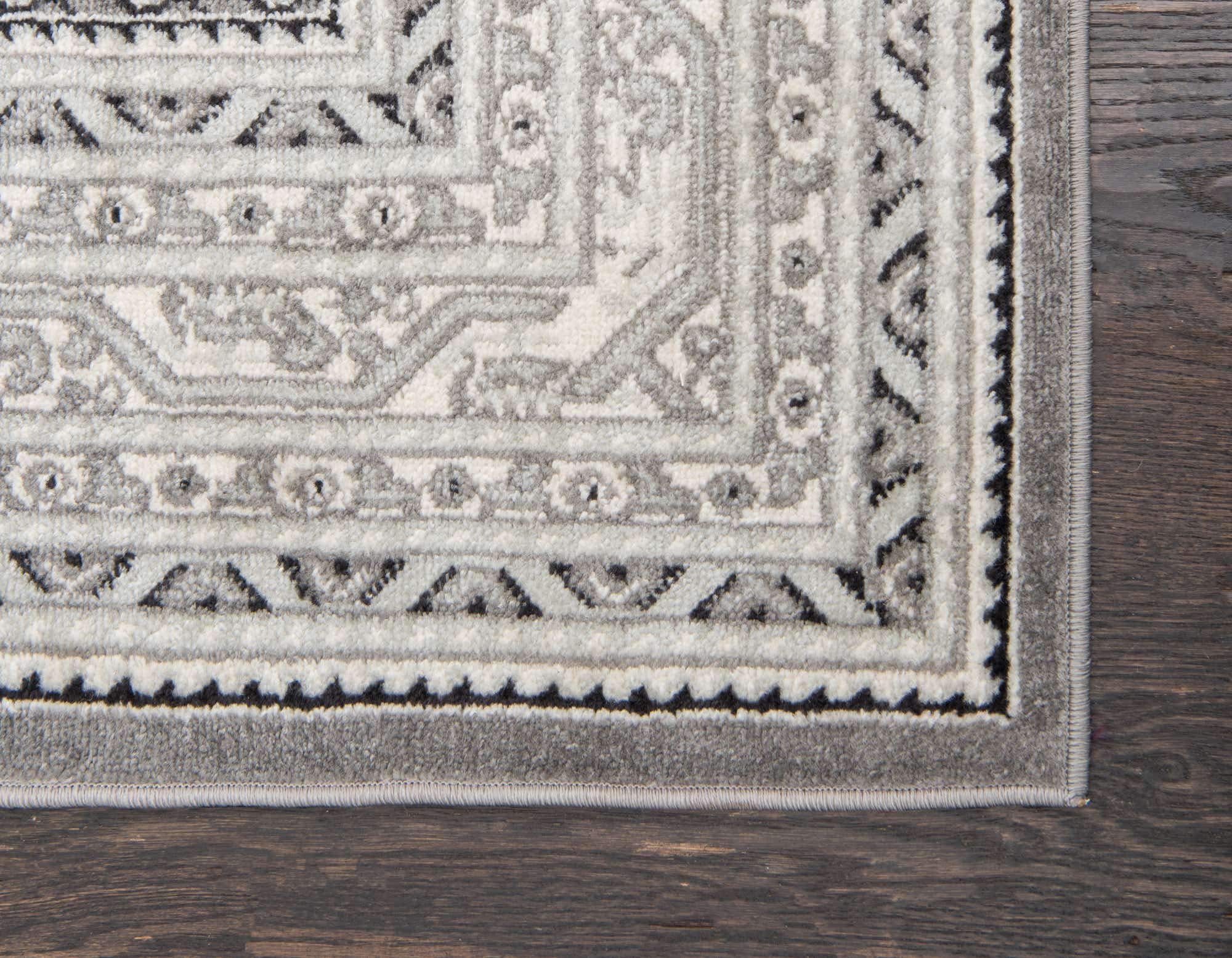 Unique Loom Williamsburg Collection Traditional Border with Dotted Center Area Rug, 5' 3" x 8' Rectangle, Gray/Black