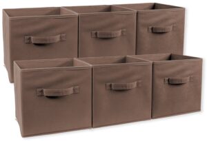 greenco foldable storage cubes non-woven fabric -6 pack-(brown)