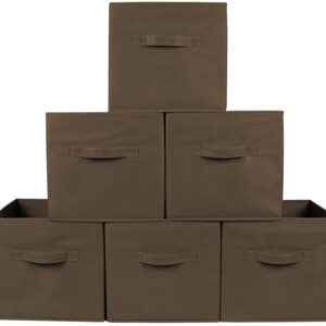 Greenco Foldable Storage Cubes Non-woven Fabric -6 Pack-(Brown)