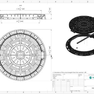 Vodaland Plastic Manhole Cover with Bolted Down Removable Lid Reinforced Steel for Durability