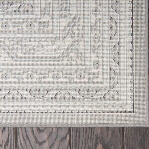 Unique Loom Williamsburg Collection Traditional Border with Dotted Center Area Rug, 5' 3" x 8' Rectangle, Gray/Black