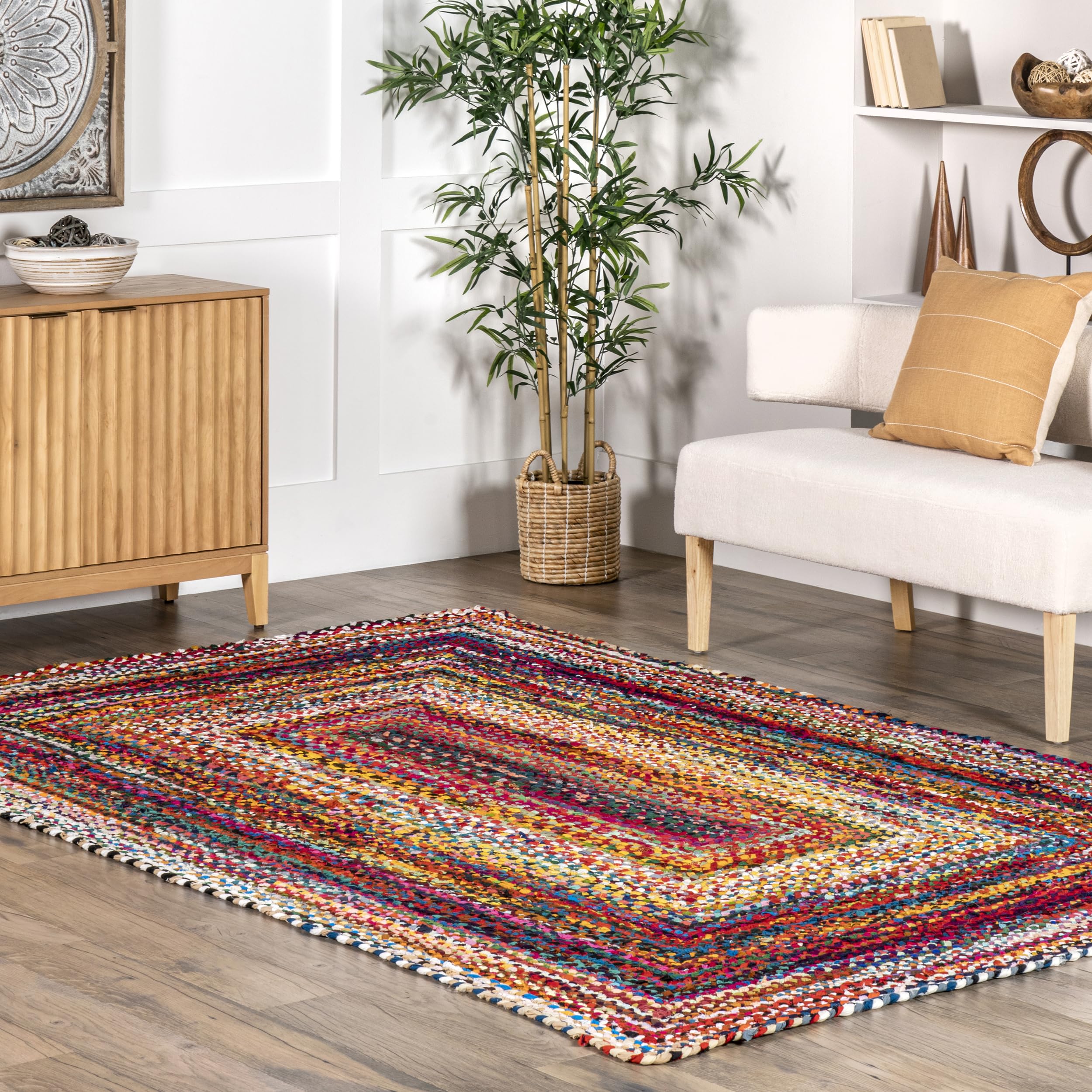 nuLOOM Tammara Bohemian Hand Braided Area Rug, 5x8, Multi