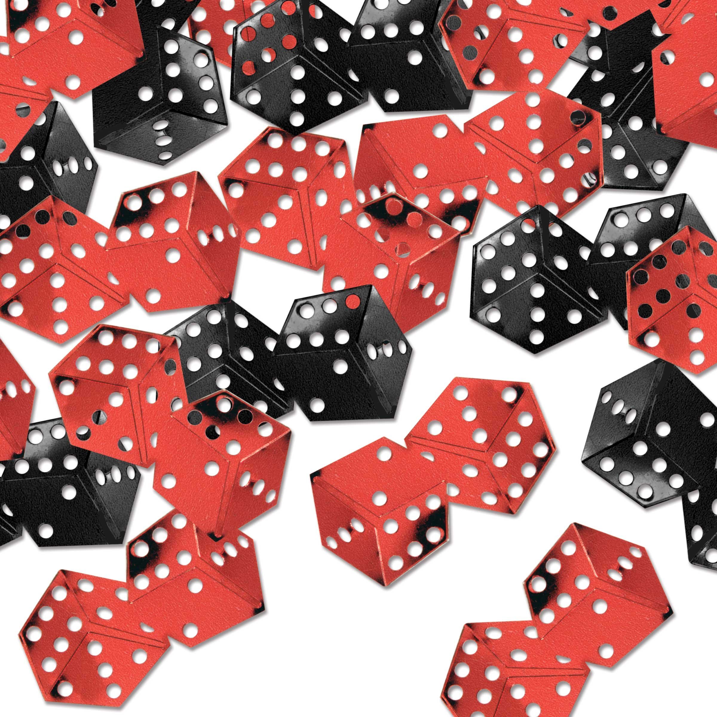 Beistle Dice Confetti, 0.5 oz, Red/Black