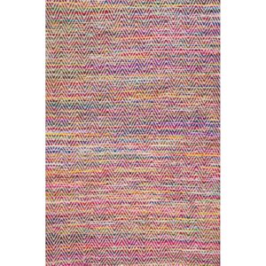 nuLOOM Rochell Handwoven Chevron Area Rug, 5 x 8 ft, Magenta