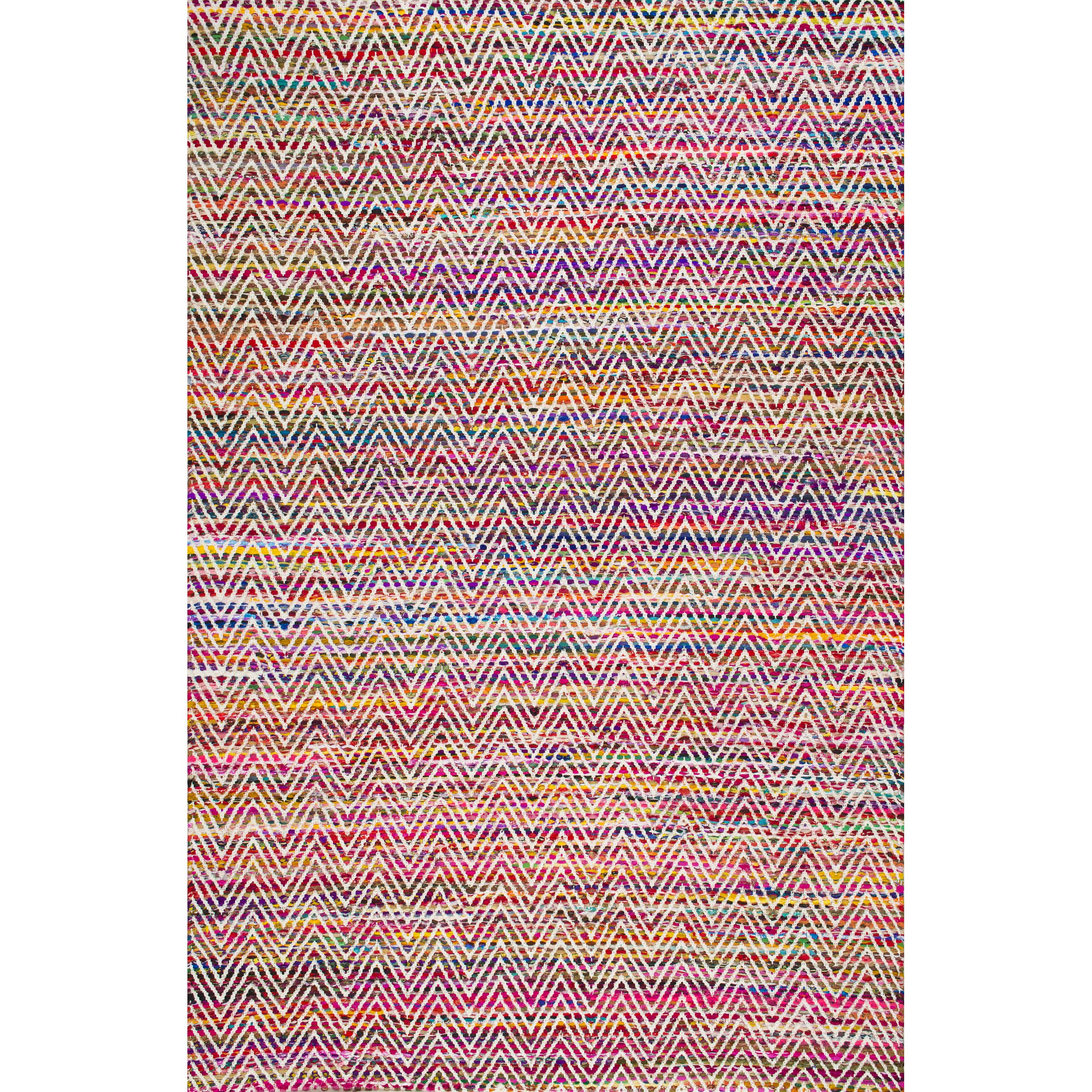 nuLOOM Rochell Handwoven Chevron Area Rug, 5 x 8 ft, Magenta