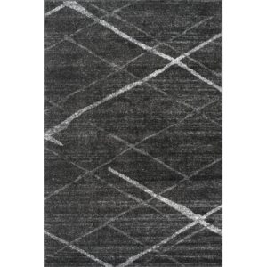 nuLOOM 4x6 Thigpen Contemporary Area Rug, Charcoal, Abstract Lines, Non-Slip Backing, Stain Resistant, For Bedroom, Dining Room, Living Room, Hallway, Office, Kitchen, Entryway