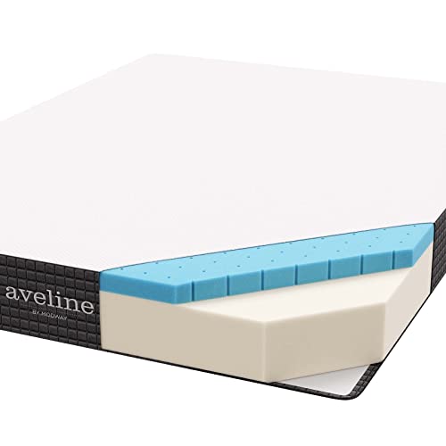 Modway Aveline Gel Infused Memory Mattress with CertiPUR-US Certified Foam, Queen, White