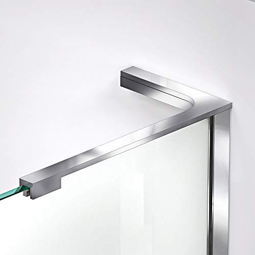 DreamLine Unidoor-X 58 1/2 in. W x 34 3/8 in. D x 72 in. H Frameless Hinged Shower Enclosure in Chrome, E32806534L-01