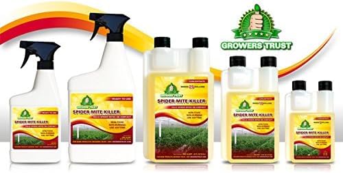 Growers Trust Spider Mite Killer Non-Toxic, Biodegradable - Natural Pesticide-Organic Ingredients- Earth Friendly Pest Control-(Solution Makes 32 oz Ready to use Foliar Spray) JUST ADD Water