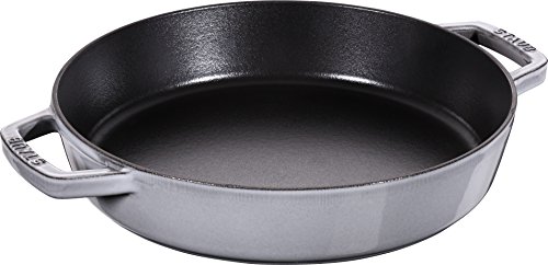 STAUB Cast Iron Frying Pan with Two Handles, Graphite Grey, 26 cm