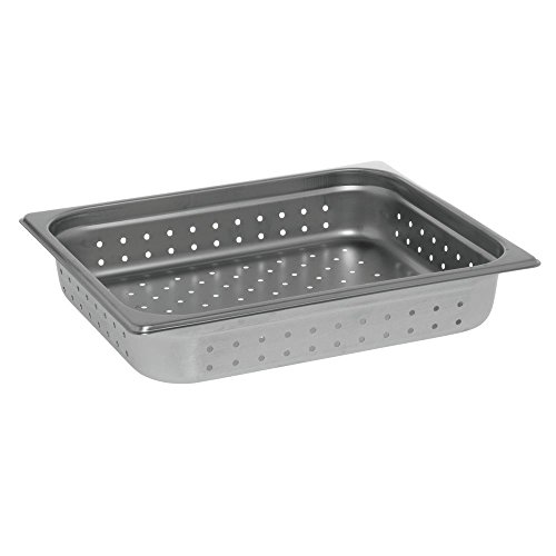 HUBERT 1/2 Size Steam Table Pan Stainless Steel Perforated - 2 1/2"D