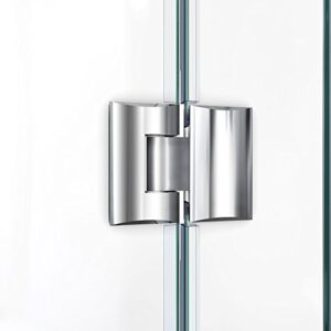 DreamLine Unidoor-X 58 1/2 in. W x 34 3/8 in. D x 72 in. H Frameless Hinged Shower Enclosure in Chrome, E32806534L-01