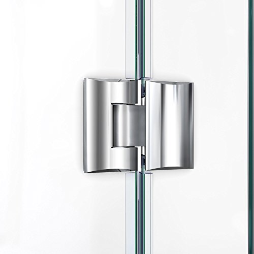 DreamLine Unidoor-X 58 1/2 in. W x 34 3/8 in. D x 72 in. H Frameless Hinged Shower Enclosure in Chrome, E32806534L-01