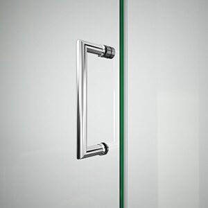 DreamLine Unidoor-X 58 1/2 in. W x 34 3/8 in. D x 72 in. H Frameless Hinged Shower Enclosure in Chrome, E32806534L-01