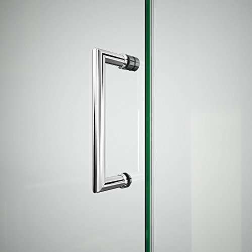 DreamLine Unidoor-X 58 1/2 in. W x 34 3/8 in. D x 72 in. H Frameless Hinged Shower Enclosure in Chrome, E32806534L-01