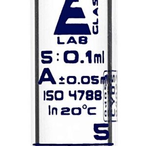 EISCO Graduated Cylinder, 5ml - Class A Tolerance ±0.05ml - Round Base - Blue Graduations - Borosilicate 3.3 Glass