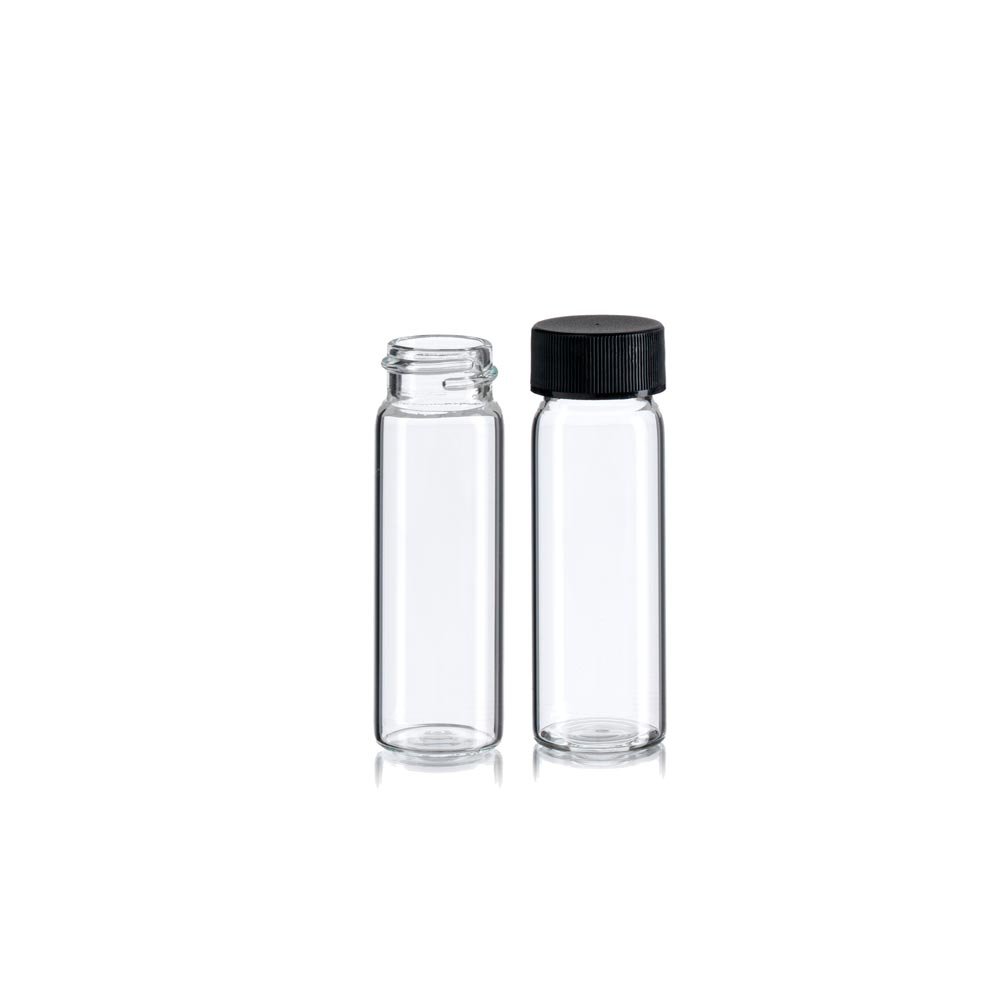 ATB 5 Mini Clear Glass Vial Bottles Caps 1 3/4 Tall 1/8 Oz Gold Panning Prospecting