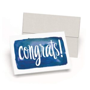 Palmer Street Press Congrats! Inky Navy Congratulations Cards - Set of 8 Congratulations Greeting Cards And 8 Envelopes - Congratulations Graduation Card - Designed, Printed and Packaged in the USA