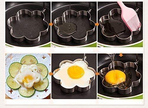 God's kitchen 5 pcs Non stick Ring Molds for Making Cakes, Pancakes, Meatloaf, Biscuits, Fried Egg Ecofriendly Stainless Steel Easy to Clean and Use 5 Different Shapes Great Kitchen Tool