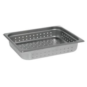 hubert 1/2 size steam table pan stainless steel perforated - 2 1/2"d