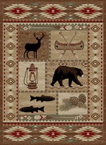 rustic lodge brown 8x10 area rug, 7'10x9'10