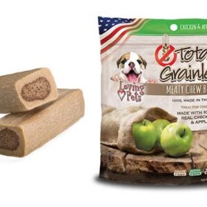 Loving Pets Totally Grainless - Chicken and Apple Meaty Chew Bones for Dogs (for Small Dogs Less Than 20 lbs), 6oz