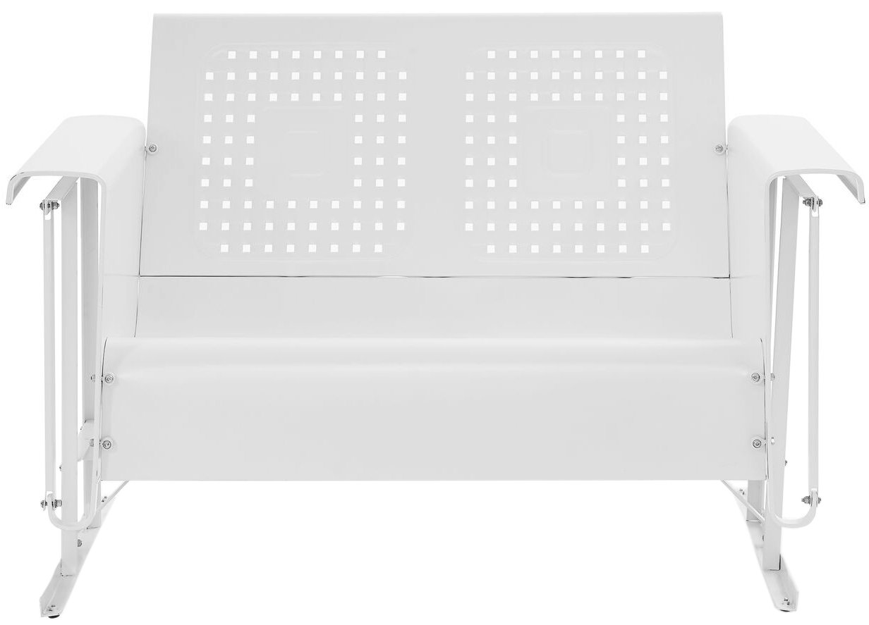 Crosley Furniture Bates Loveseat Glider - White