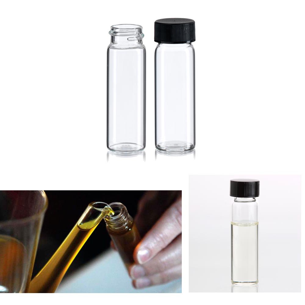 ATB 10 Mini Clear Glass Vial Bottles Cap 2 3/16 Tall 6 mL Gold Panning Prospecting