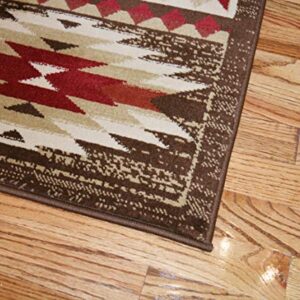 Rustic Lodge Brown 8x10 Area Rug, 7'10x9'10