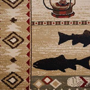 Rustic Lodge Brown 8x10 Area Rug, 7'10x9'10