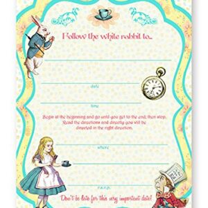 POP parties Alice In Wonderland LARGE Invitations - 10 Invitations + 10 Envelopes