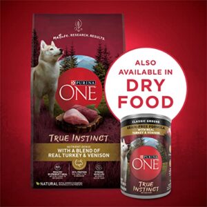 Purina ONE Wet Dog Food True Instinct Classic Ground Grain-Free Formula With Real Turkey And Venison High Protein Wet Dog Food - (Pack of 12) 13 oz. Cans