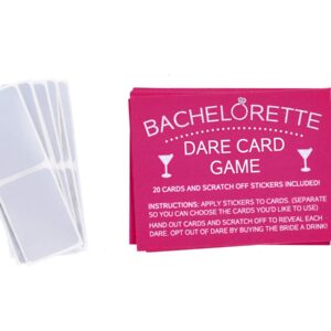 Printed Party Bachelorette Dare Card Scratch Off Game, Girls Night Out, 20 Cards