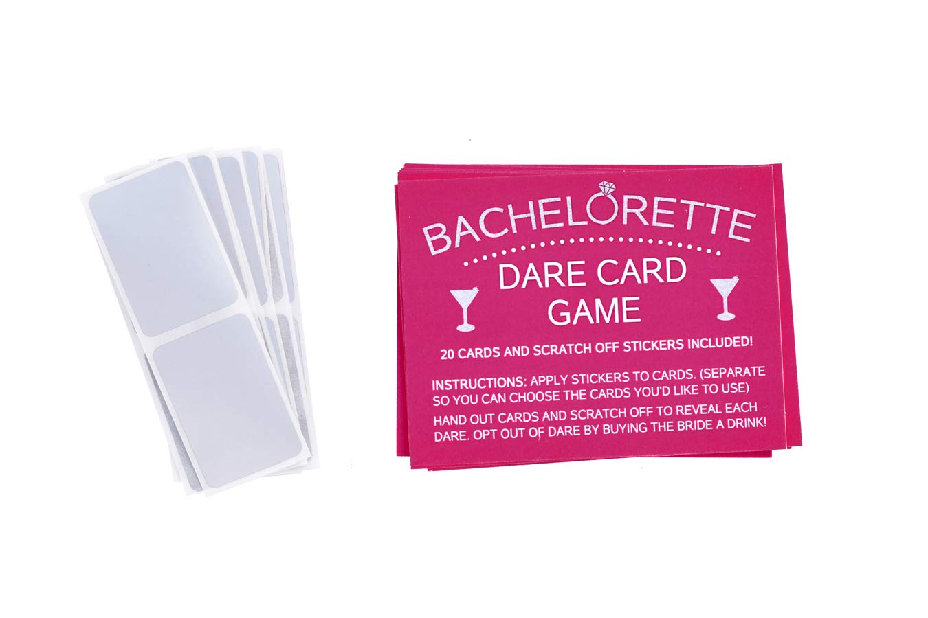 Printed Party Bachelorette Dare Card Scratch Off Game, Girls Night Out, 20 Cards