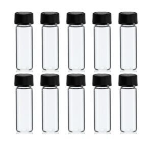 ATB 10 Mini Clear Glass Vial Bottles Cap 2 3/16 Tall 6 mL Gold Panning Prospecting