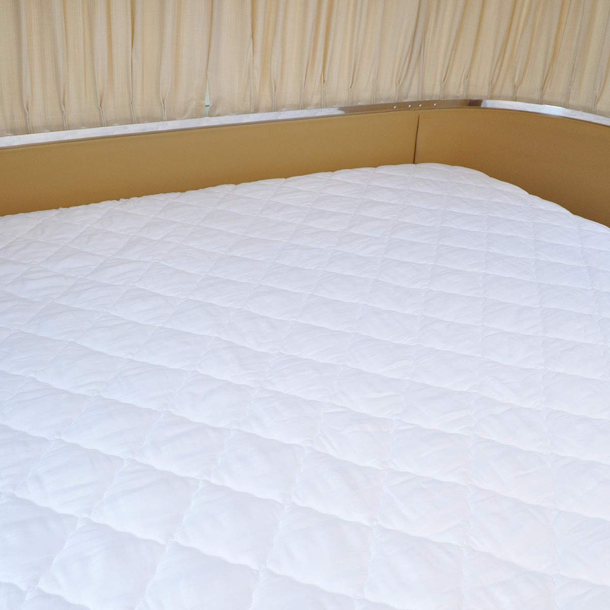 AB Lifestyles RV 72x75 Short King Quilted Mattress Pad Cover. Fitted Sheet Style. for RV, Camper. Made in The USA… White