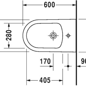 Duravit 2289100000 Duravit 2289100000 ME By Starck Floor Mounted Ceramic Bidet - Less Faucet