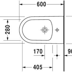 Duravit 2289100000 Duravit 2289100000 ME By Starck Floor Mounted Ceramic Bidet - Less Faucet