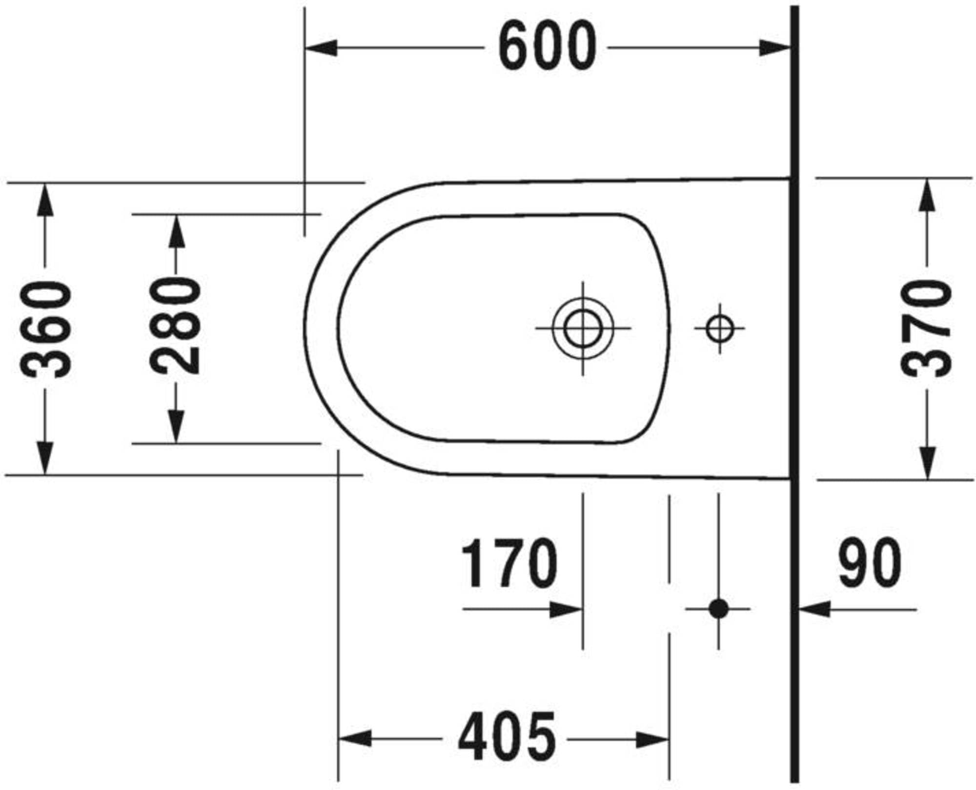 Duravit 2289100000 Duravit 2289100000 ME By Starck Floor Mounted Ceramic Bidet - Less Faucet