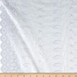 fancy allover eyelet white, fabric by the yard