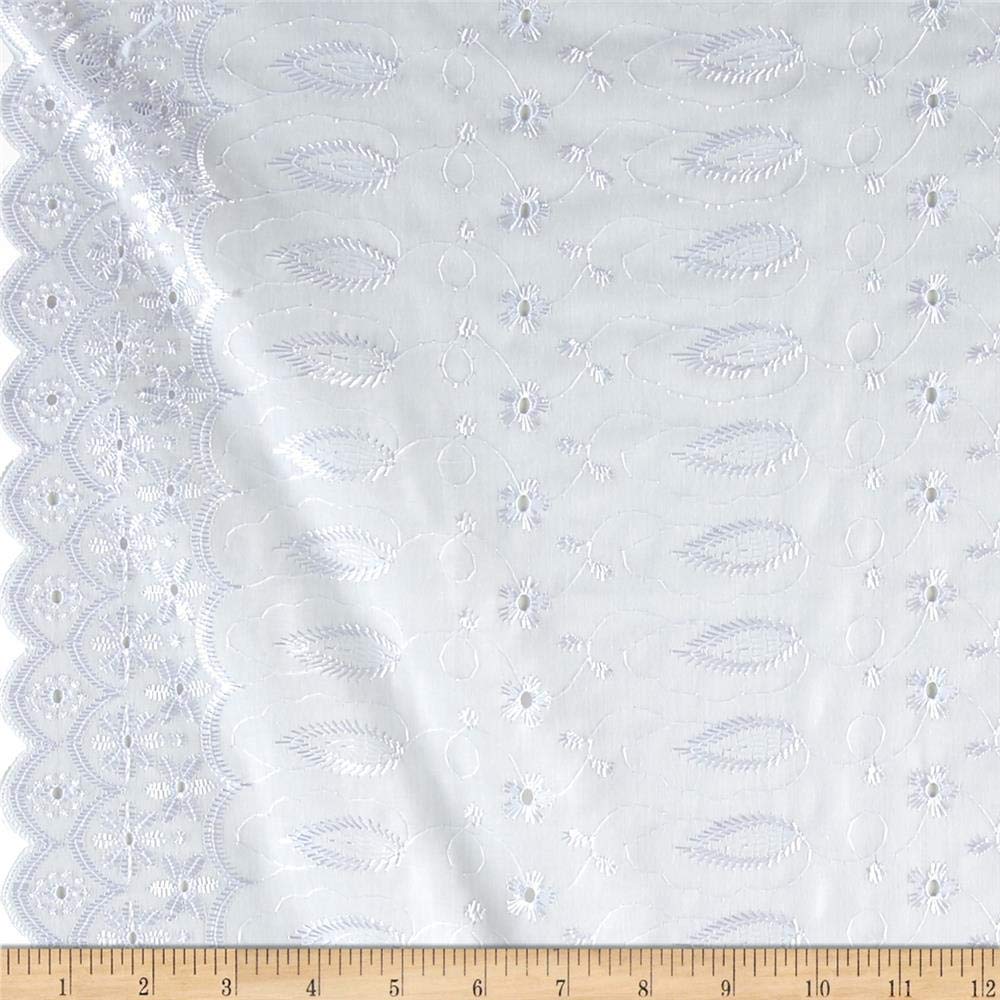 Fancy Allover Eyelet White, Fabric by the Yard