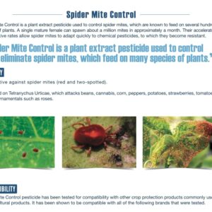 Growers Trust Spider Mite Killer Non-Toxic, Biodegradable - Natural Pesticide -Organic Ingredients-Earth Friendly Pest Control(Solution Makes 10 gallons RTU )