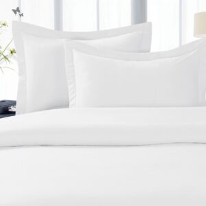 CELINE LINEN Best, Softest, Coziest Duvet Cover Ever! 1500 Premier Hotel Quality Luxury Super Soft Wrinkle Free 3-Piece Duvet Cover Set, King/Cali King, White